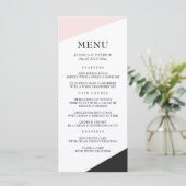 Blush Pink Modern Minimalist Accents Wedding Menu (Staand voorkant)
