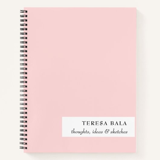 Blush Pink Modern Minimalist Design Notitieboek (Voorkant)