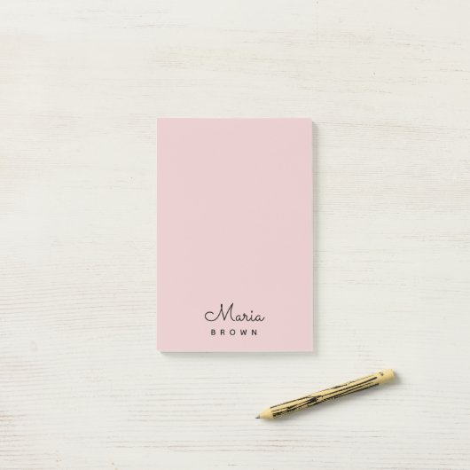 Blush Pink Modern Minimalist Feminine Post-it® Notes (Op bureau)