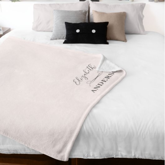 Blush Pink Modern Minimalist Fleece Deken