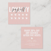 Blush Pink Modern Minimalist Girly Chic Klantenkaartje (Voorkant / Achterkant)