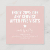 Blush Pink Modern Minimalist Girly Chic Klantenkaartje (Achterkant)