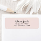 Blush Pink Modern Minimalist Girly Etiket (Insitu)