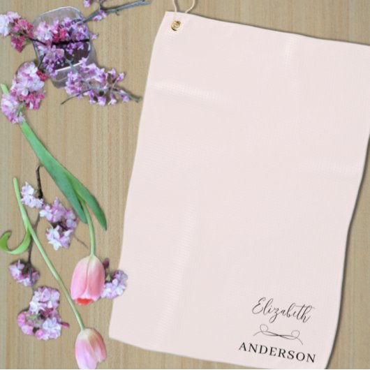 Blush Pink Modern Minimalist Golfhanddoek