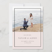 Blush Pink Modern Minimalist Lijst Foto Save The Date (Voorkant)