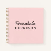 Blush Pink Modern Minimalist Monogram Notitieboek (Voorkant)