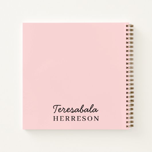 Blush Pink Modern Minimalist Monogram Notitieboek (Achterkant)