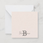 Blush Pink Modern Minimalist Notitiekaartje (Achterkant)