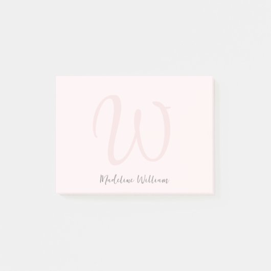 Blush Pink Modern Minimalist Post-it® Notes (Voorkant)