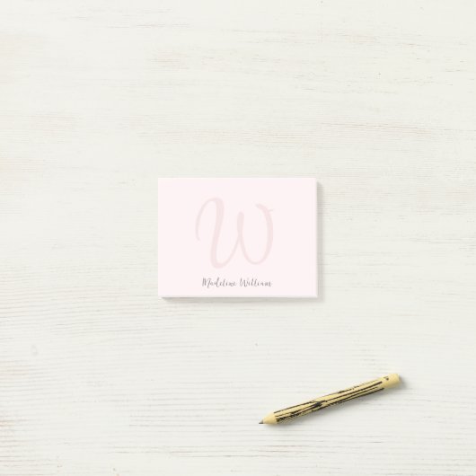 Blush Pink Modern Minimalist Post-it® Notes (Op bureau)