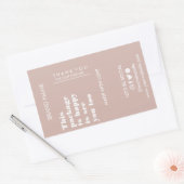 Blush Pink Modern Minimalist Rechthoekige Sticker (Envelop)