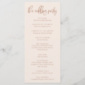 Blush Pink Modern Minimalist Wedding Programme Programmakaart (Achterkant)