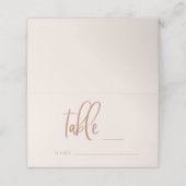 Blush Pink Modern Minimalist Wedloop Table Number Plaatskaartje (Buitenkant ongevouwen)