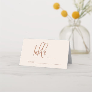 Blush Pink Modern Minimalist Wedloop Table Number Plaatskaartje