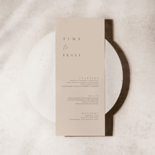 Blush Pink Modern Minimalist Weduwflat Menu