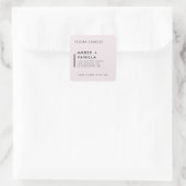 Blush Pink Modern Minimalistisch Kaarsenlabel Stic Vierkante Sticker (Tas)