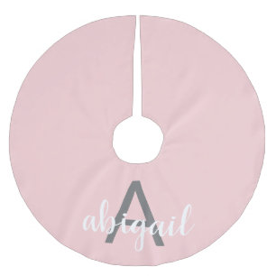 Blush Pink Modern Monogram Kerstboom Rok