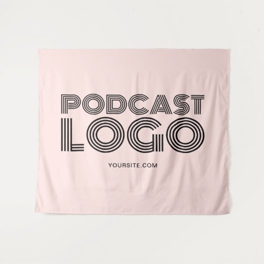 Blush Pink Modern Podcast Logo Wandkleed (Voorkant (horizontaal))
