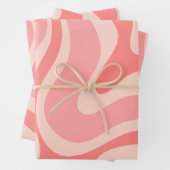 Blush Pink Modern Retro Liquid Swirl Abstract Inpakpapier Vel (In situ)