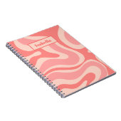 Blush Pink Modern Retro Liquid Swirl Abstract Notitieboek (Rechterzijde)
