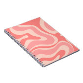 Blush Pink Modern Retro Liquid Swirl Abstract Notitieboek (Rechterzijde)