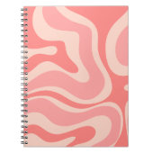 Blush Pink Modern Retro Liquid Swirl Abstract Notitieboek (Voorkant)