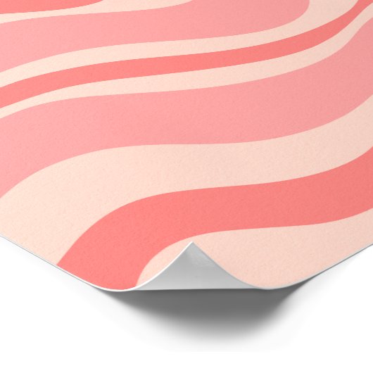 Blush Pink Modern Retro Liquid Swirl Abstract Poster (Hoek)