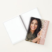 Blush Pink Modern Script Afstudeerder Party Gastbo Notitieboek (Binnen)