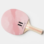 Blush Pink Modern Script Girly Naam Monogram Tafeltennisbatje (Zijkant)