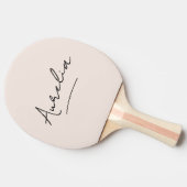 Blush Pink Modern Script Signature Monogram Naam Tafeltennisbatje (Zijkant)