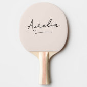 Blush Pink Modern Script Signature Monogram Naam Tafeltennisbatje (Voorkant)