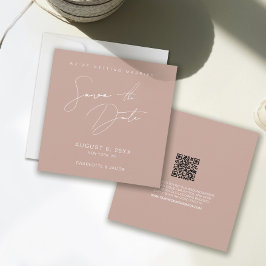 Blush Pink Modern Script Wedding Sla de datum op Kaart
