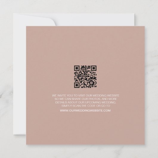 Blush Pink Modern Script Wedding Sla de datum op Kaart (Achterkant)