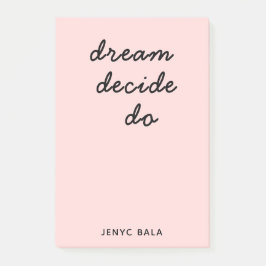 Blush Pink Modern Stylish Script Design Post-it® Notes