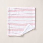 Blush Pink Modern Trendy Striped Patroon Bad Handdoek (Wasdoekje)