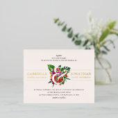 Blush Pink Modern Tropical Bouquet Wedding Folie Uitnodiging Briefkaart (Staand Voorkant)
