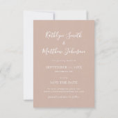 Blush Pink Modern Typografie Eenvoudige foto bruil Save The Date (Achterkant)