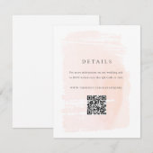 Blush Pink Modern Waterverf Wedding Informatiekaartje (Voorkant / Achterkant)