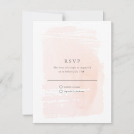 Blush Pink Modern Waterverf Wedding RSVP Kaartje