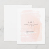 Blush Pink Modern Waterverf Wedding RSVP Kaartje (Voorkant / Achterkant)
