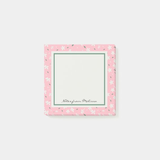 Blush Pink Modern Wildbloemen Post-it® Notes (Voorkant)