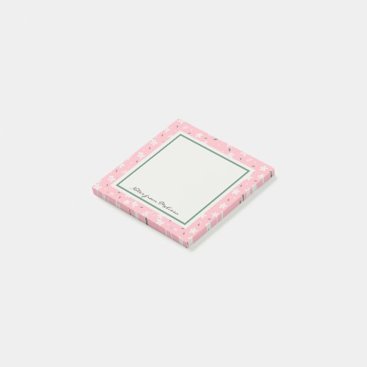Blush Pink Modern Wildbloemen Post-it® Notes (Schuin)