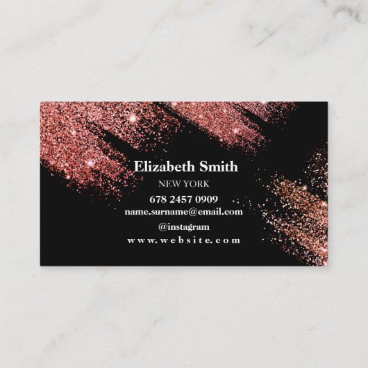 Blush Pink Modern Zwart Visitekaartje (Achterkant)