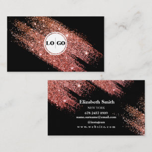 Blush Pink Modern Zwart Visitekaartje