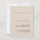 Blush Pink Moderne bruiloft Details Enclosure Card Kaart (Voorkant)