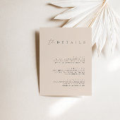 Blush Pink Moderne bruiloft Details Enclosure Card Kaart