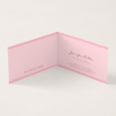 Blush Pink Moderne Eenvoudige Sjabloon Elegant Scr Visitekaartje (Binnen)