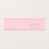 Blush Pink Moderne Eenvoudige Sjabloon Elegant Scr Visitekaartje (Binnenkant ongevouwen)