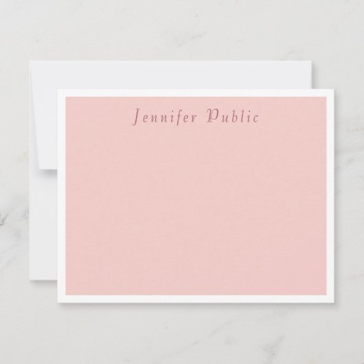 Blush Pink Moderne Sjabloon Elegant Calligrafie (Voorkant)