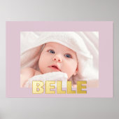 BLUSH PINK Moderne, Vette EDITABLE TEKST GOLD PHOT Folie Afdrukken (Voorkant)